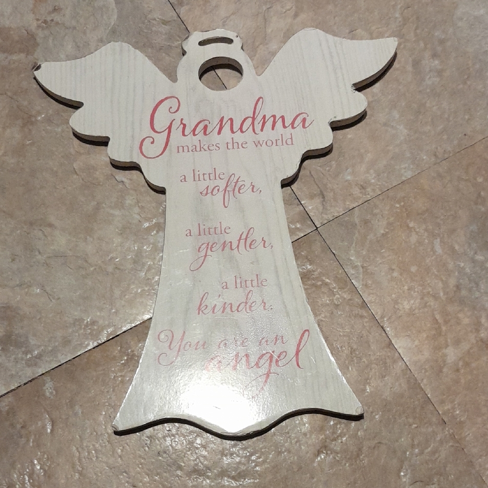 Wooden Angel Decor with Heartfelt Message